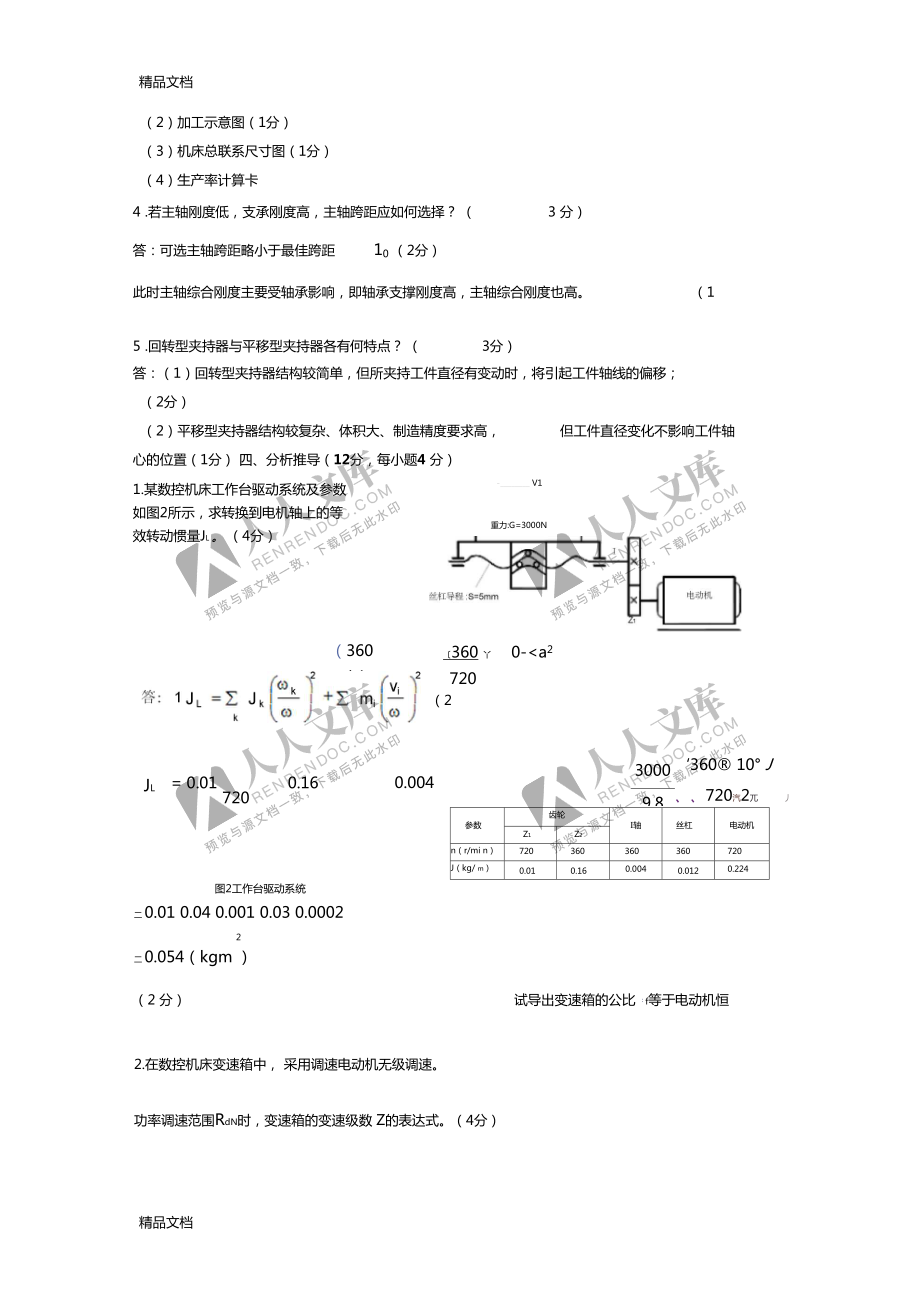 最新自学考试机械制造装备设计模拟试题3答案